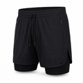 Black ApexLayer 7 inch 2-in-1 training shorts with compression liner