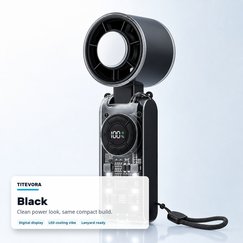 Black TITEVORA GlacierFlow X1 portable turbo cooling fan