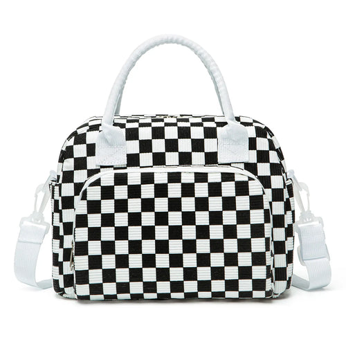 Vevolora Variant | vevolora-11l-insulated-lunch-tote | black white plaid
